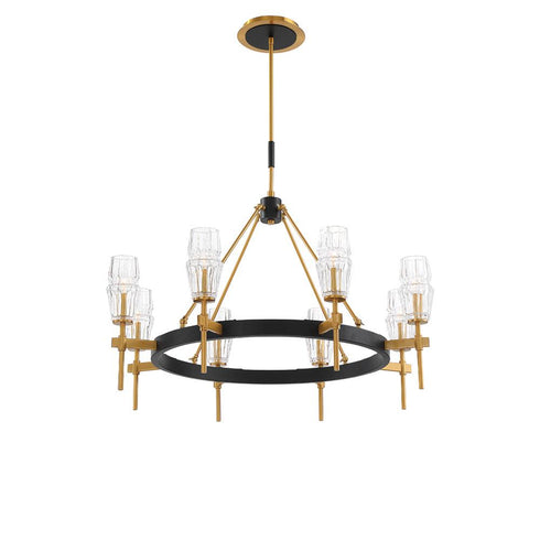 Eurofase Gladstone Rich Gold Accents Coupled With Clear Ridged Model: 35940-012
