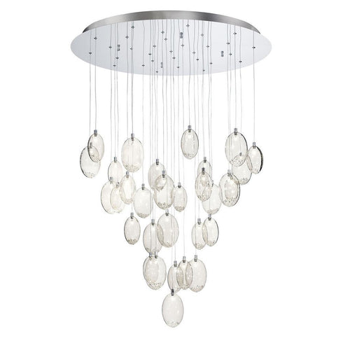 Eurofase Hazelton 3 1 Light Chandelier Chrome Amber Model: 26247-014