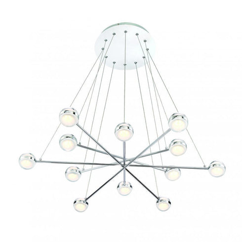 Eurofase Lazio 1 2 Light LED Chandelier Chrome Model: 31864-015