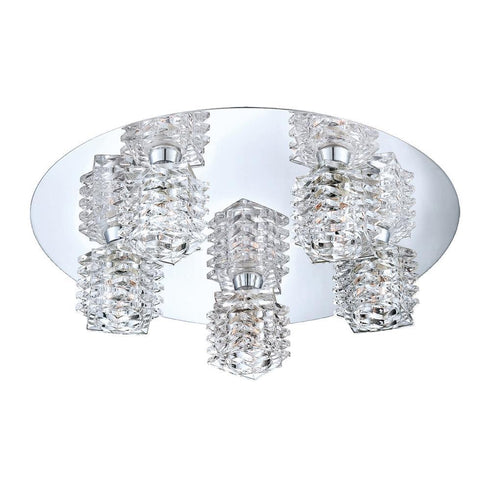 Eurofase Lenza 5 Light Flushmount Chrome Model: 25726-015