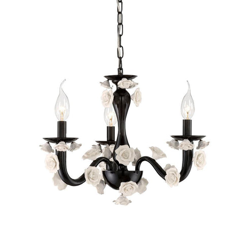 Eurofase Martina 3 Light Chandelier Blac White Model: 25571-028