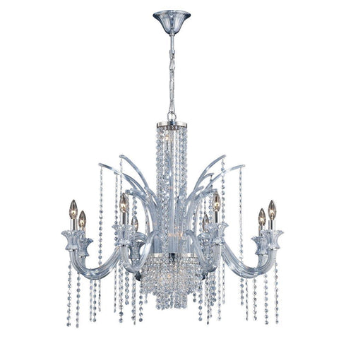 Eurofase Nava 1 4 Light Chandelier Chrome Ice Blue Model: 26242-019