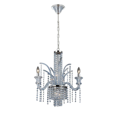 Eurofase Nava 7 Light Chandelier Chrome Ice Blue Model: 26240-015