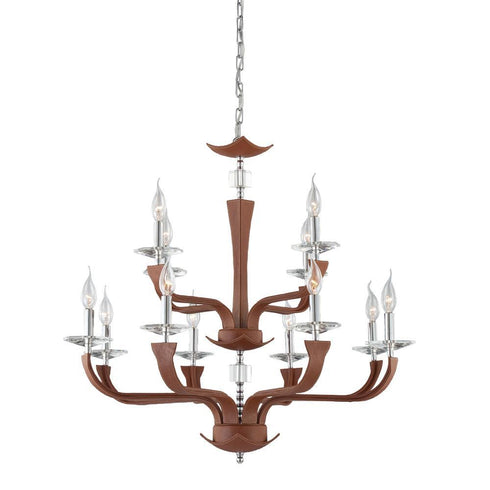 Eurofase Pella 1 2 Light Chandelier Chrome Brn Model: 22807-021