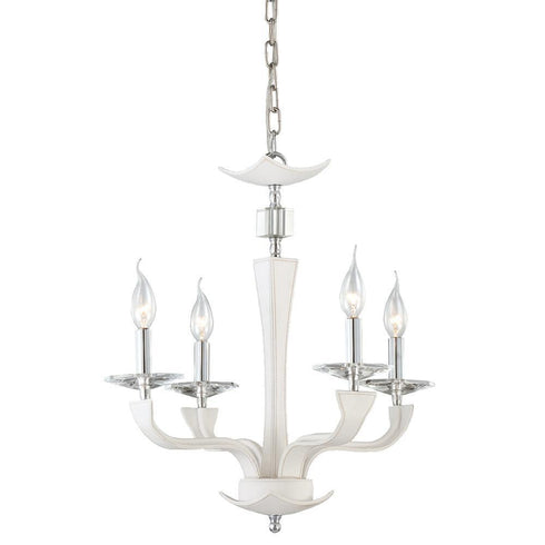 Eurofase Pella 4 Light Chandelier Chrome White Model: 22805-010