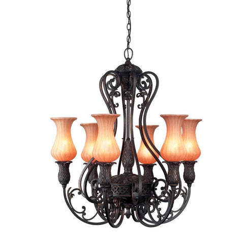 Eurofase Richtree 6 Light Chandelier Bronze Model: 17494-014