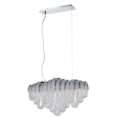 Eurofase Sage 5 Light Chandelier Linear Chrome Clear Model: 26598-017