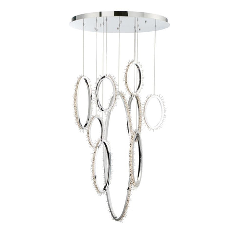 Eurofase Scoppia Elegant Polished Chrome Rings With Crystal Model: 33732-015