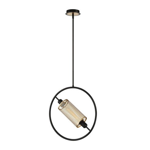 Eurofase Seamore Light Gold Mesh Cylinder Offset Within A Model: 37109-011