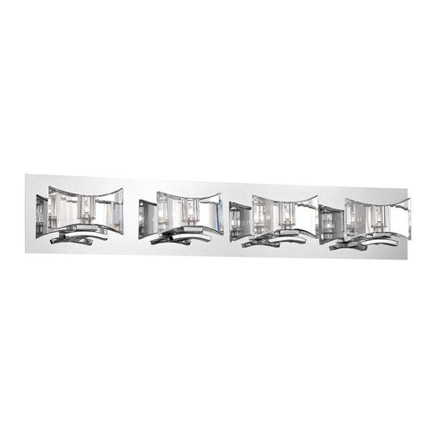 Eurofase Uzo 4 Light Bathbar Chrome Clear Model: 26349-015