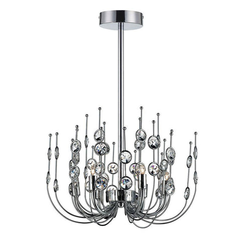 Eurofase Vice 6 Light Chandelier Chrome Clear Model: 26389-011