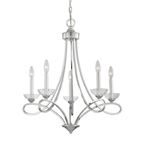 Eurofase Volte 5 Light Chandelier Polish Nickel Model: 23097-018