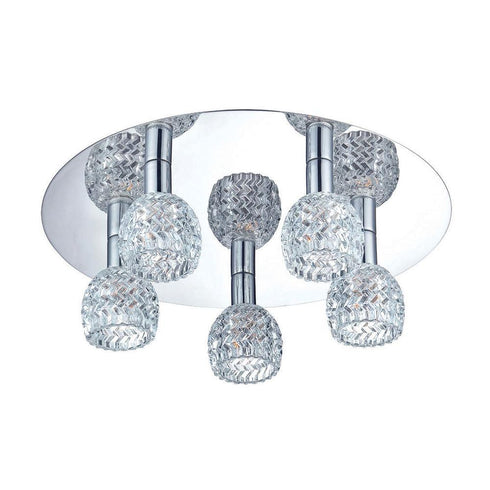 Eurofase Wave 5 Light Flushmount Chrome Model: 25731-019