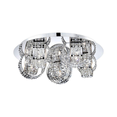 Eurofase Yorkville 5 Light Flushmount Chrome Clear Model: 26325-019