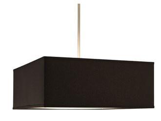 Four Light Pendant Chandelier with Black Textured Linen Shade