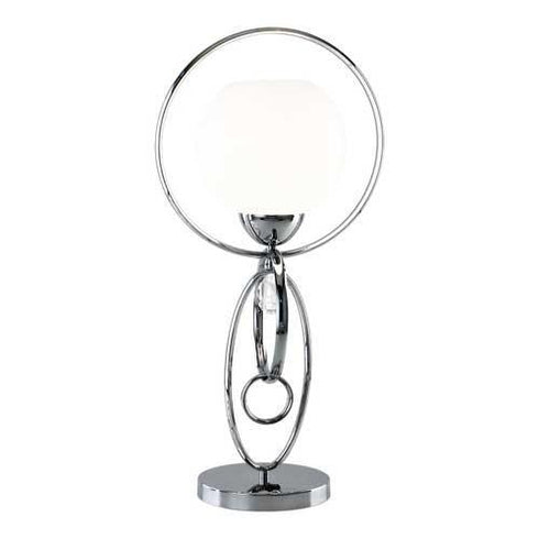 Geometric Table Lamp with Metal Rings