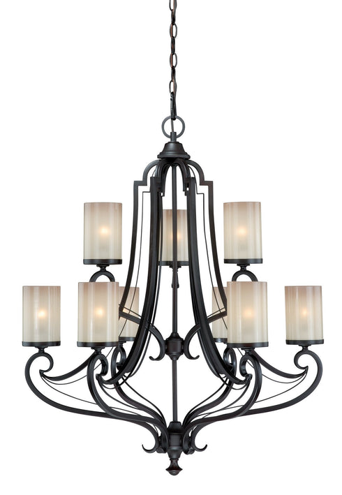 H0019 Vaxcel Elba 9L Chandelier New Bronze