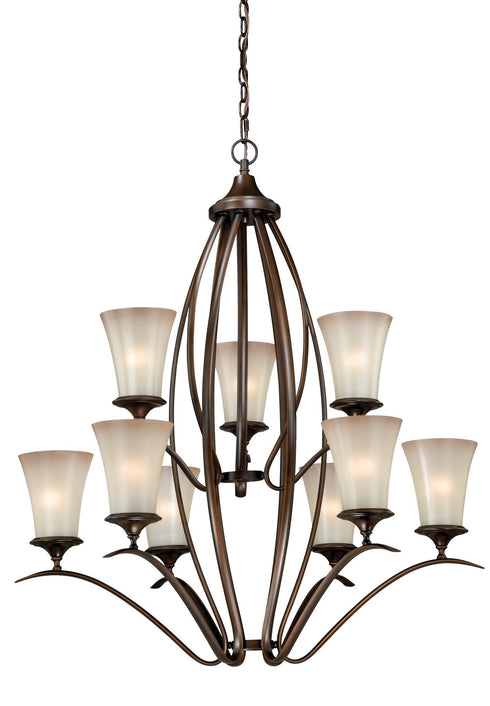 H0022 Vaxcel Sonora 9L Chandelier Venetian Bronze