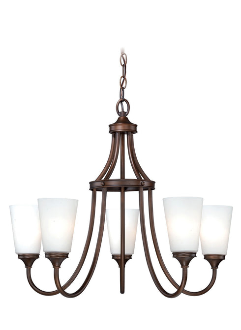 H0053 Vaxcel Lorimer 5L Chandelier Venetian Bronze
