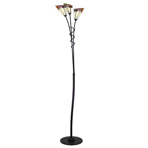 Halifax Collection 3-Light Tiffany Glass Floor Lamp