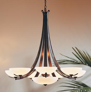 Hubbardton Forge Aegis 7 Arm Chandelier Model: 191236-SKT-03-G123G