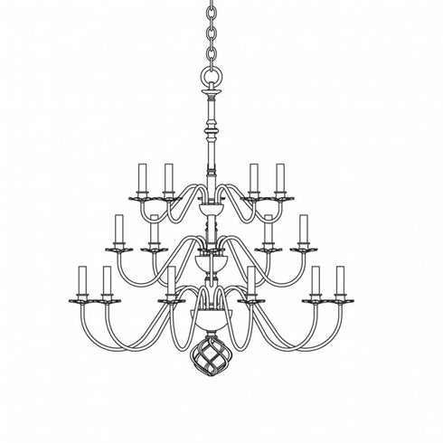 Hubbardton Forge Ball Basket 20 Arm Chandelier Model: 19153620LC-SKT-07