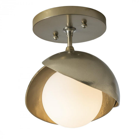 Hubbardton Forge Brooklyn 1 Light Double Shade Semi Flush Model: 121377-SKT-10-82-GG0711