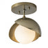 Hubbardton Forge Brooklyn 1 Light Double Shade Semi Flush Model: 121377-SKT-86-05-GG0711