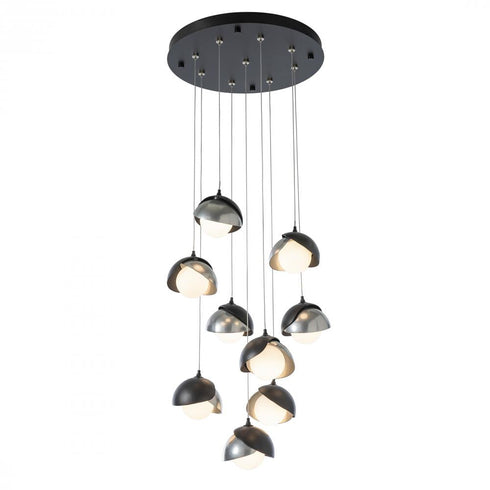 Hubbardton Forge Brooklyn 9 Light Double Shade Round Pendant Model: 131105-SKT-STND-20-84-GG0711