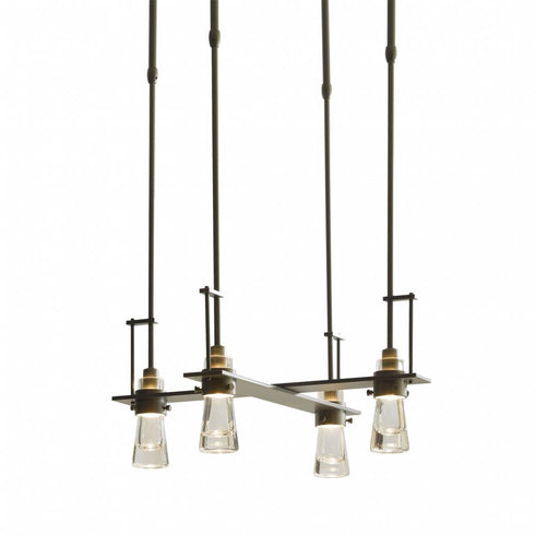 Hubbardton Forge Erlenmeyer 4 Light Pendant Model: 137720-SKT-SHRT-85-ZM0343