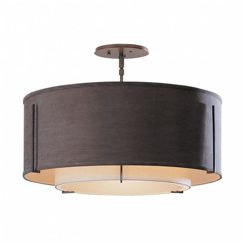 Hubbardton Forge Exos Double Shade Semi Flush Model: 126503-FLU-08-SA1590-SA2290