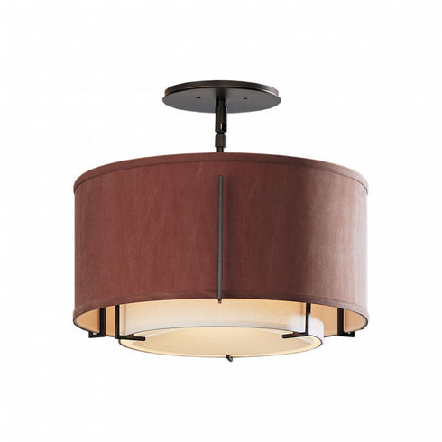 Hubbardton Forge Exos Small Double Shade Semi Flush Model: 126501-FLU-03-SA1099-SA1590