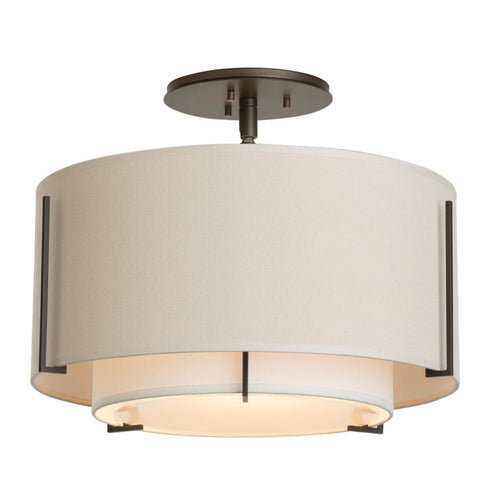Hubbardton Forge Exos Small Double Shade Semi Flush Model: 126501-SKT-07-SA1099-SA1590