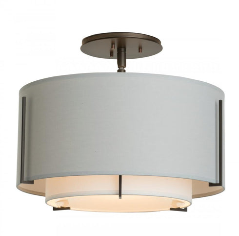 Hubbardton Forge Exos Small Double Shade Semi Flush Model: 126501-SKT-07-SF1099-SJ1590