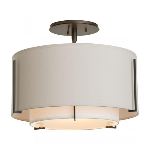 Hubbardton Forge Exos Small Double Shade Semi Flush Model: 126501-SKT-14-SF1099-SA1590