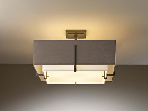 Hubbardton Forge Exos Square Double Shade Semi Flush Model: 126510-SKT-20-SA1605-SA2012
