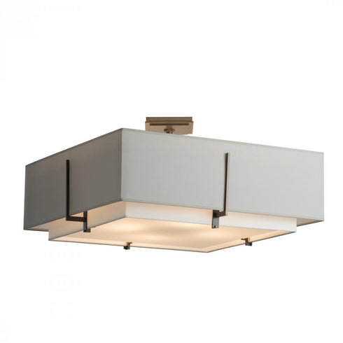 Hubbardton Forge Exos Square Large Double Shade Semi Flush Model: 126513-SKT-05-SF2012-SJ2401