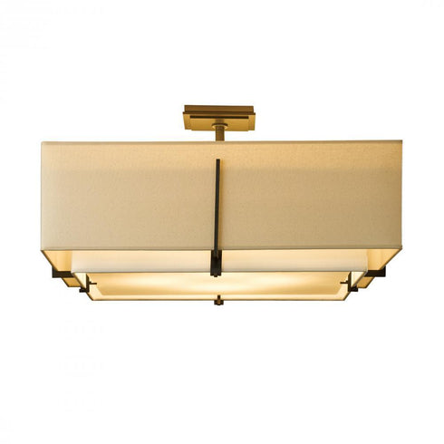Hubbardton Forge Exos Square Large Double Shade Semi Flush Model: 126513-SKT-07-SA2012-SA2401