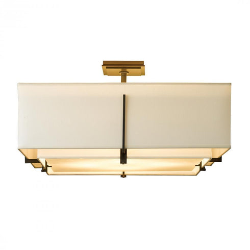 Hubbardton Forge Exos Square Large Double Shade Semi Flush Model: 126513-SKT-82-SA2012-SA2401