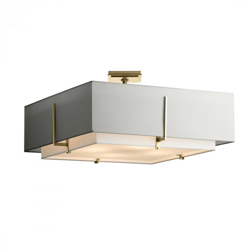 Hubbardton Forge Exos Square Large Double Shade Semi Flush Model: 126513-SKT-85-SF2012-SE2401
