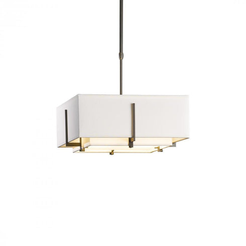 Hubbardton Forge Exos Square Small Double Shade Pendant Model: 139625-SKT-LONG-82-SE1205-SB1605