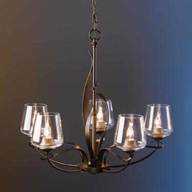 Hubbardton Forge Flora 5 Arm Chandelier Model: 103040-SKT-82-GG0236