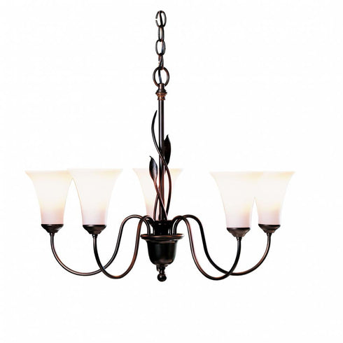 Hubbardton Forge Forged Leaves 5 Arm Chandelier Model: 103052-SKT-86-GG0067
