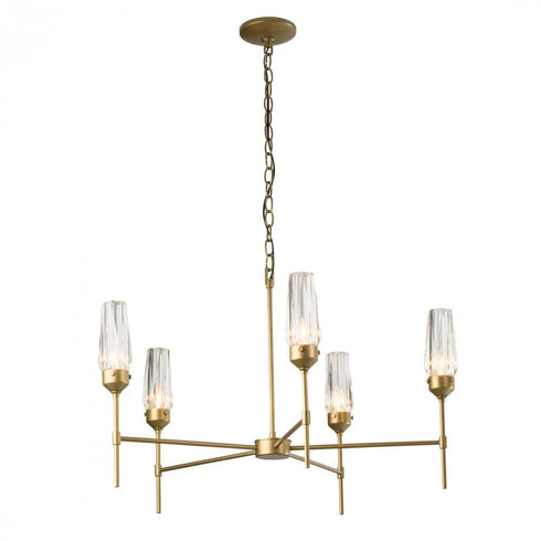 Hubbardton Forge Luma 5 Arm Chandelier Model: 105060-SKT-82-CR