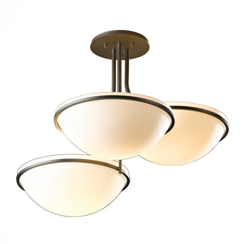 Hubbardton Forge Moonband Triple Bowl Semi Flush Model: 124255-SKT-82-GG0027