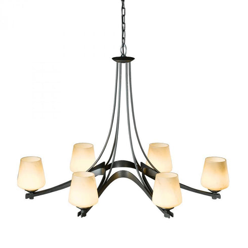 Hubbardton Forge Oval Ribbon 6 Arm Chandelier Model: 104106-SKT-03-GG0236