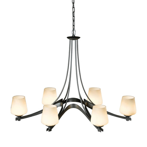 Hubbardton Forge Oval Ribbon 6 Arm Chandelier Model: 104106-SKT-85-GG0236