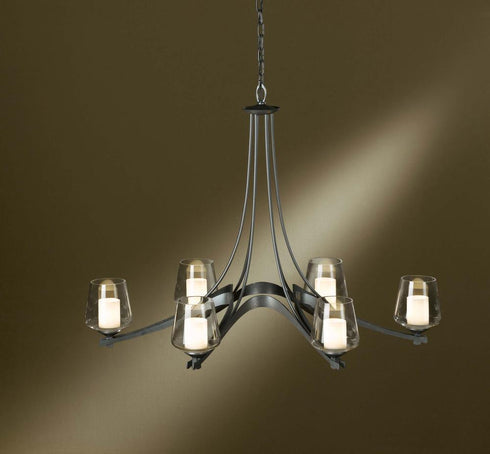 Hubbardton Forge Oval Ribbon 6 Arm Chandelier Model: 104116-SKT-03-ZU0291