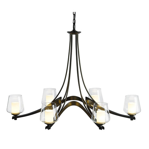 Hubbardton Forge Oval Ribbon 6 Arm Chandelier Model: 104116-SKT-85-ZU0291