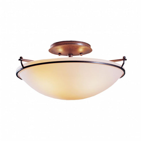 Hubbardton Forge Plain Small Semi Flush Model: 124302-SKT-85-GG0047